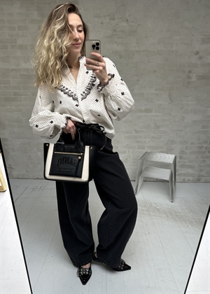 Degas Dot bluse Offwhite Neo Noir 
